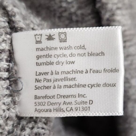 BAREFOOT DREAMS Bamboo Chic Lite Calypso Wrap Cardigan Sweater 436 Gray S/M - Picture 5 of 9